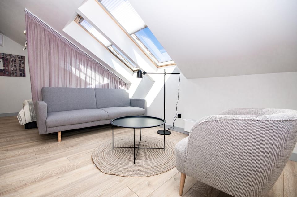 Bed, Living room, Photo of the whole room, Seating area, Bedroom