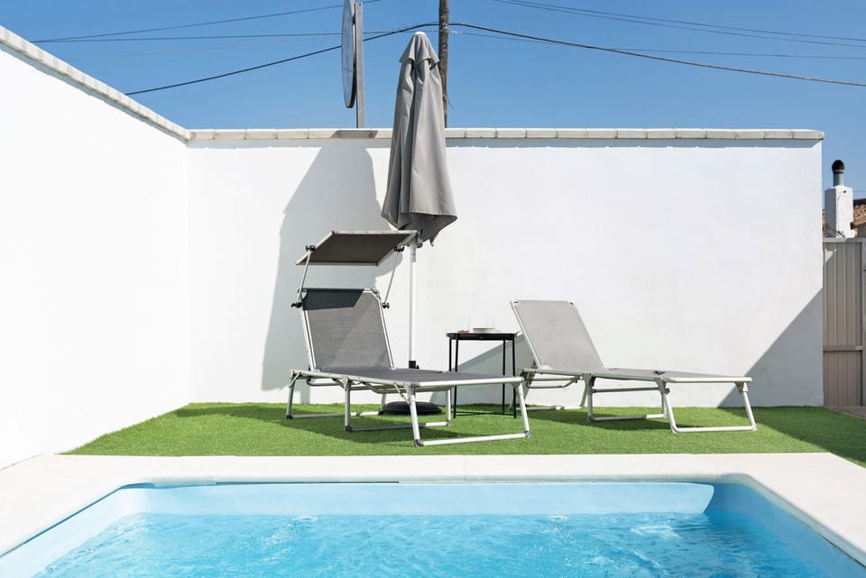 Property building, Living room, Swimming pool