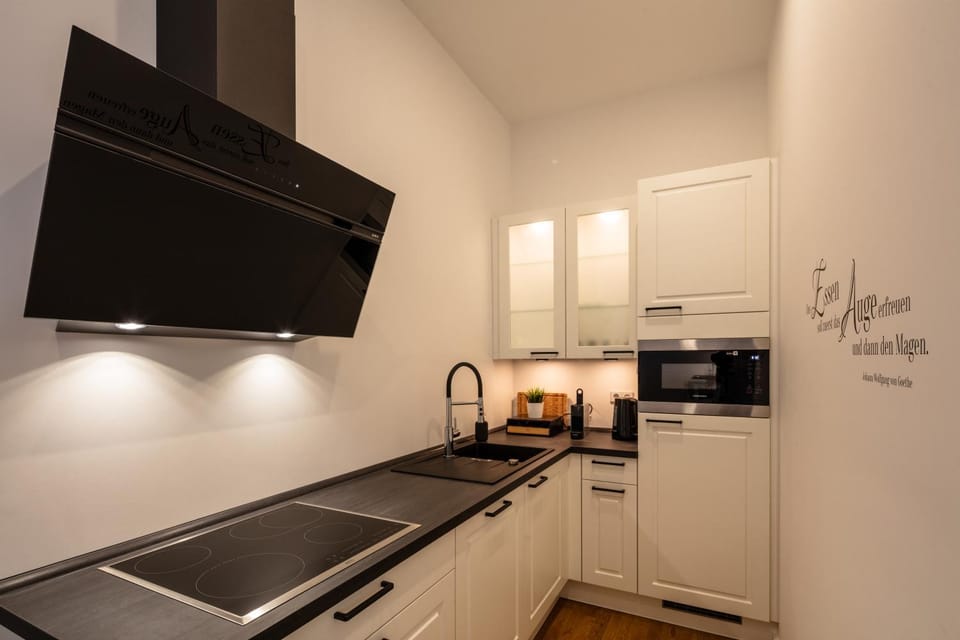 Kitchen or kitchenette, stove, kitchen