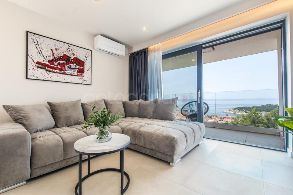 Living room, Seating area, Sea view