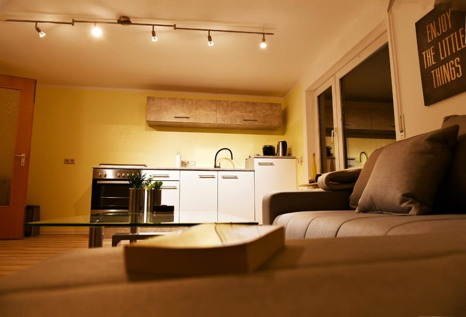 Kitchen or kitchenette, Living room, Seating area