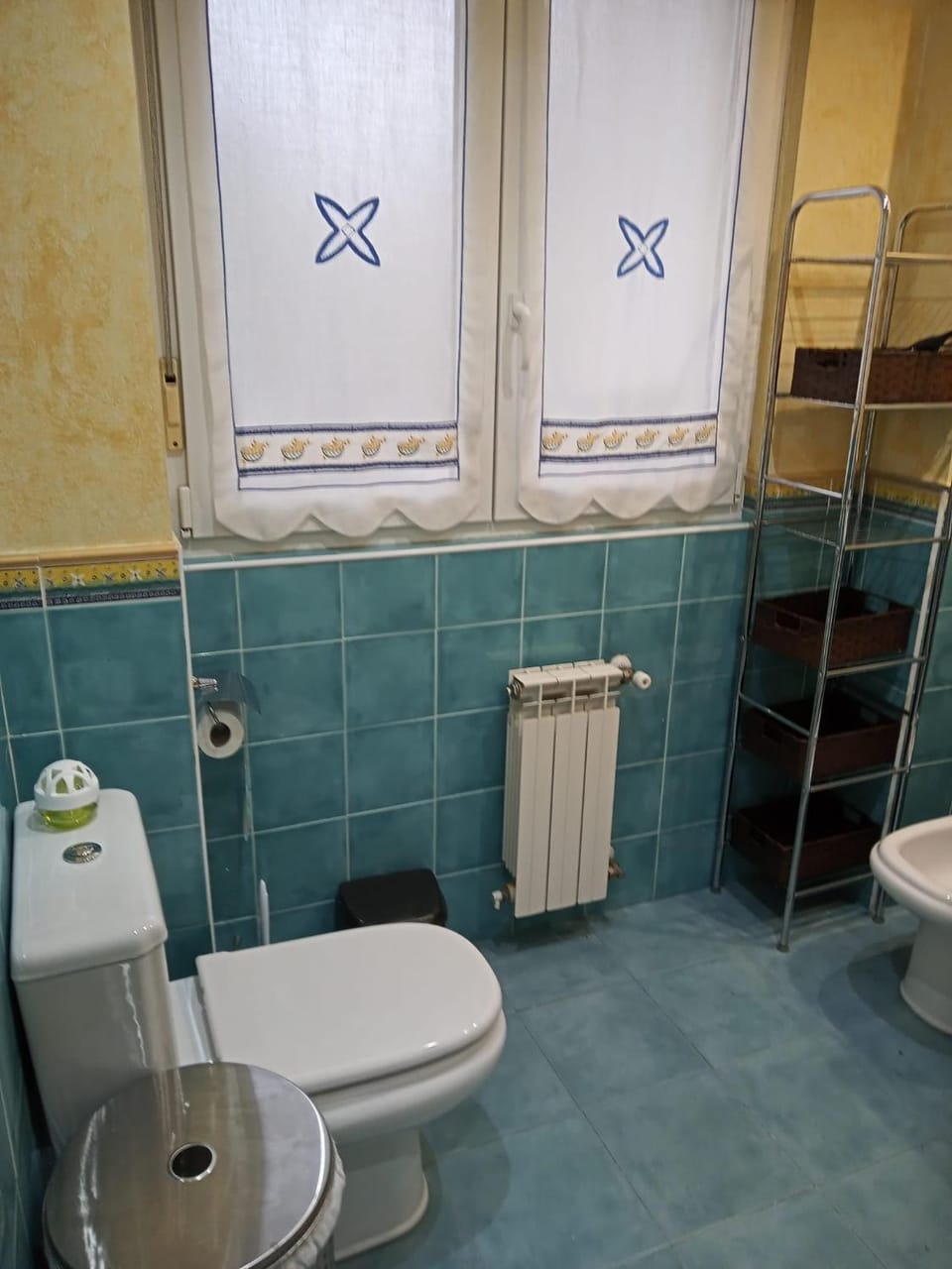 Shower, Toilet, bidet, towels