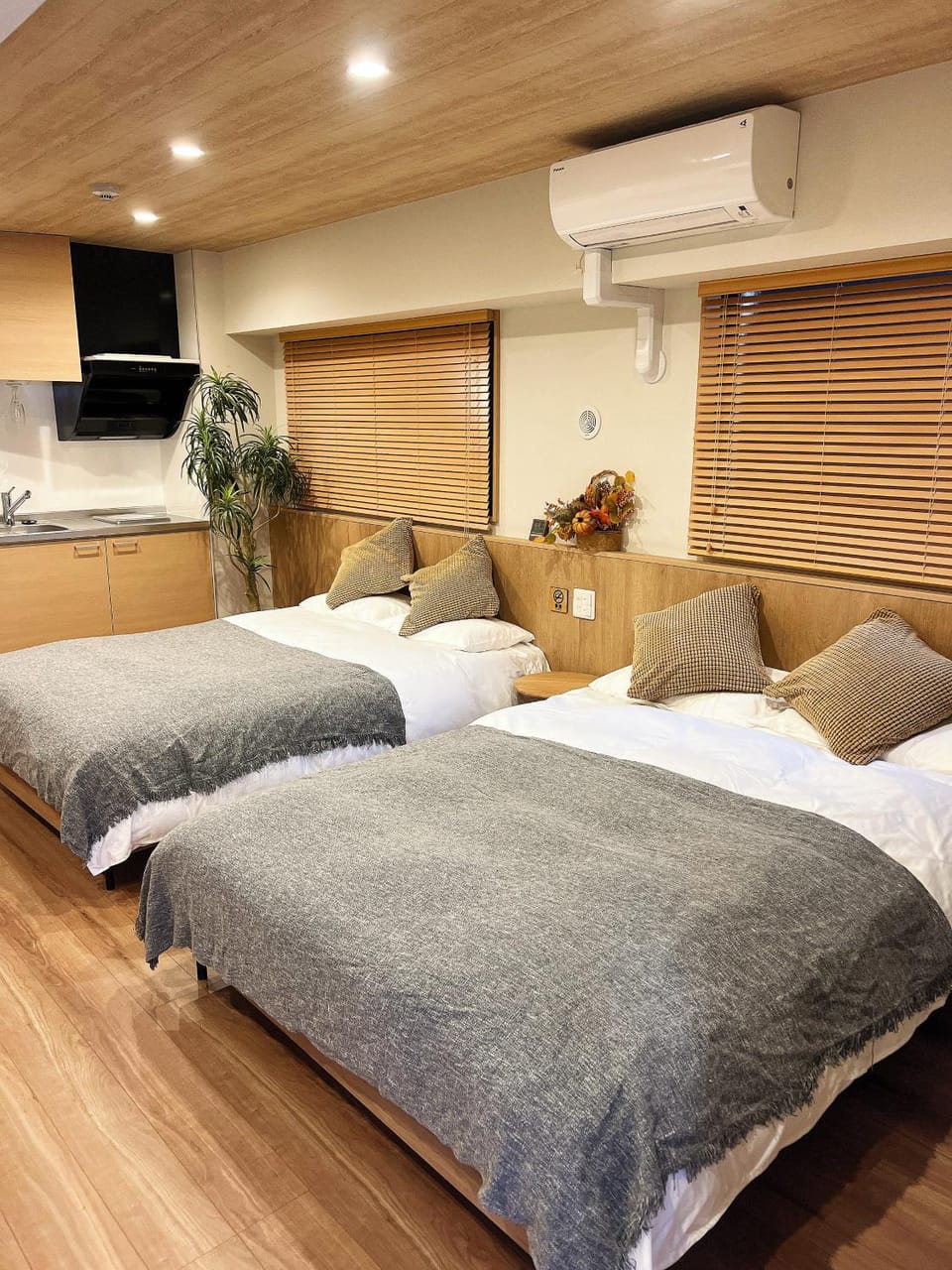 Bed, Photo of the whole room, Bedroom, air conditioner