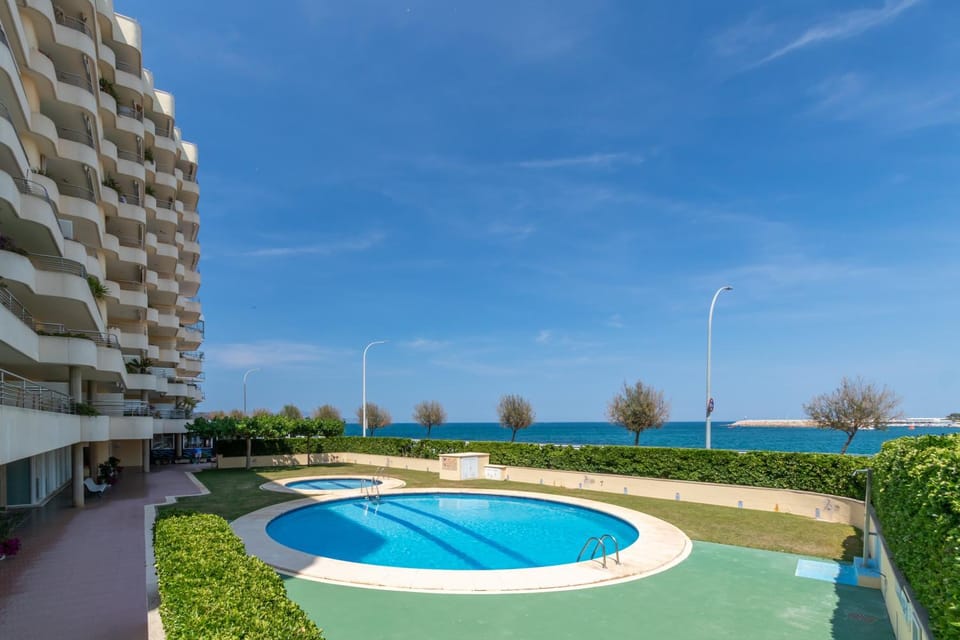 Property building, Living room, Swimming pool