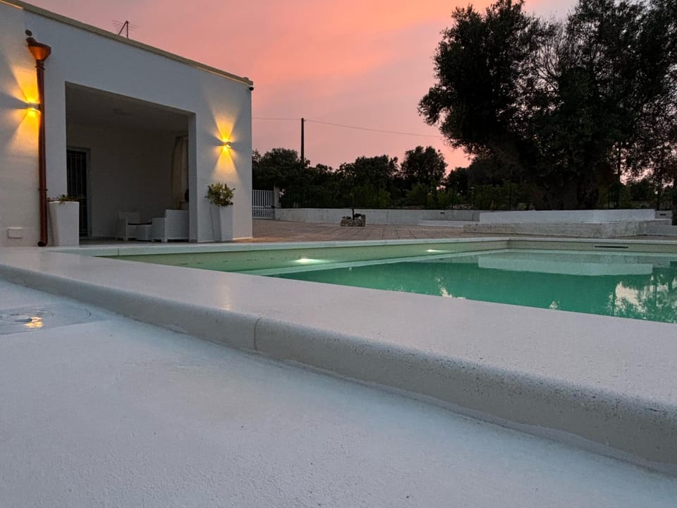 Natural landscape, Pool view, Swimming pool, Sunset