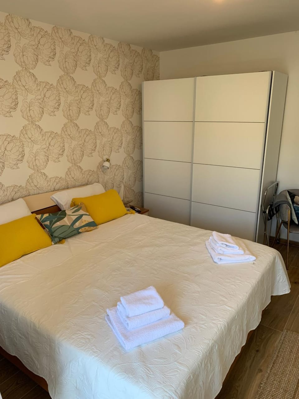 Bed, Photo of the whole room, Bedroom, towels, wardrobe