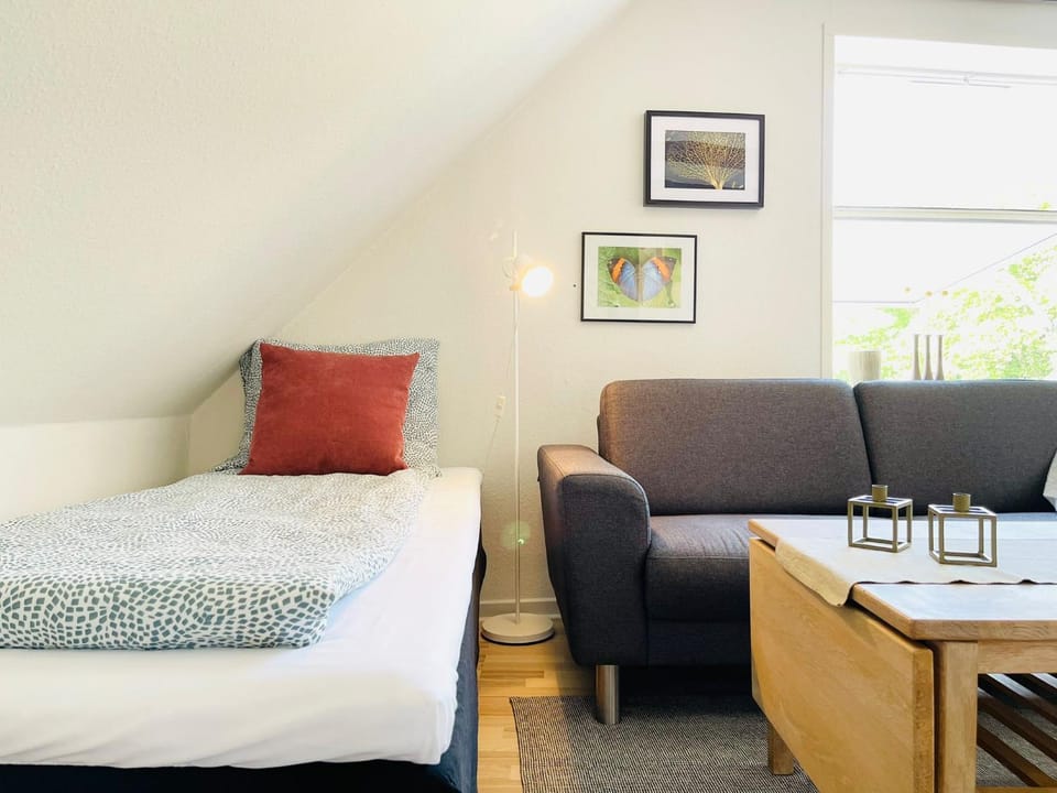 Bed, Living room, Photo of the whole room, Seating area, Bedroom