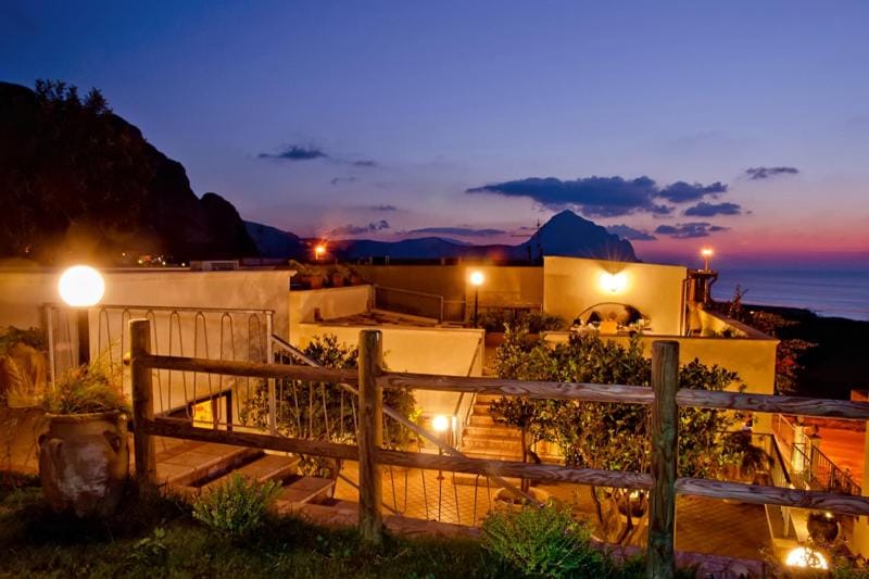 Night, Natural landscape, View (from property/room), Balcony/Terrace, Mountain view, Sea view