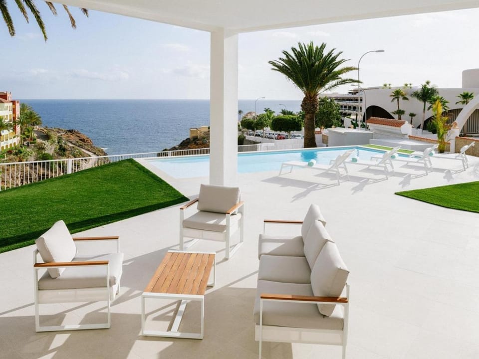 Patio, Day, Natural landscape, Balcony/Terrace, Pool view, Sea view, Swimming pool, sunbed