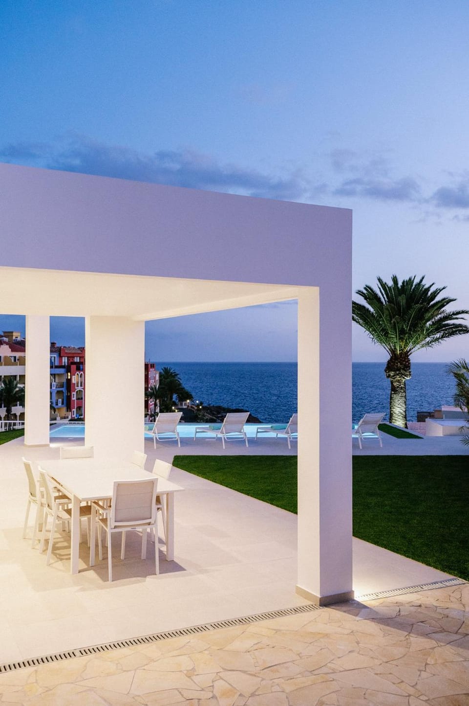 Patio, Pool view, Sea view, Swimming pool, Swimming pool, Sunset, sunbed