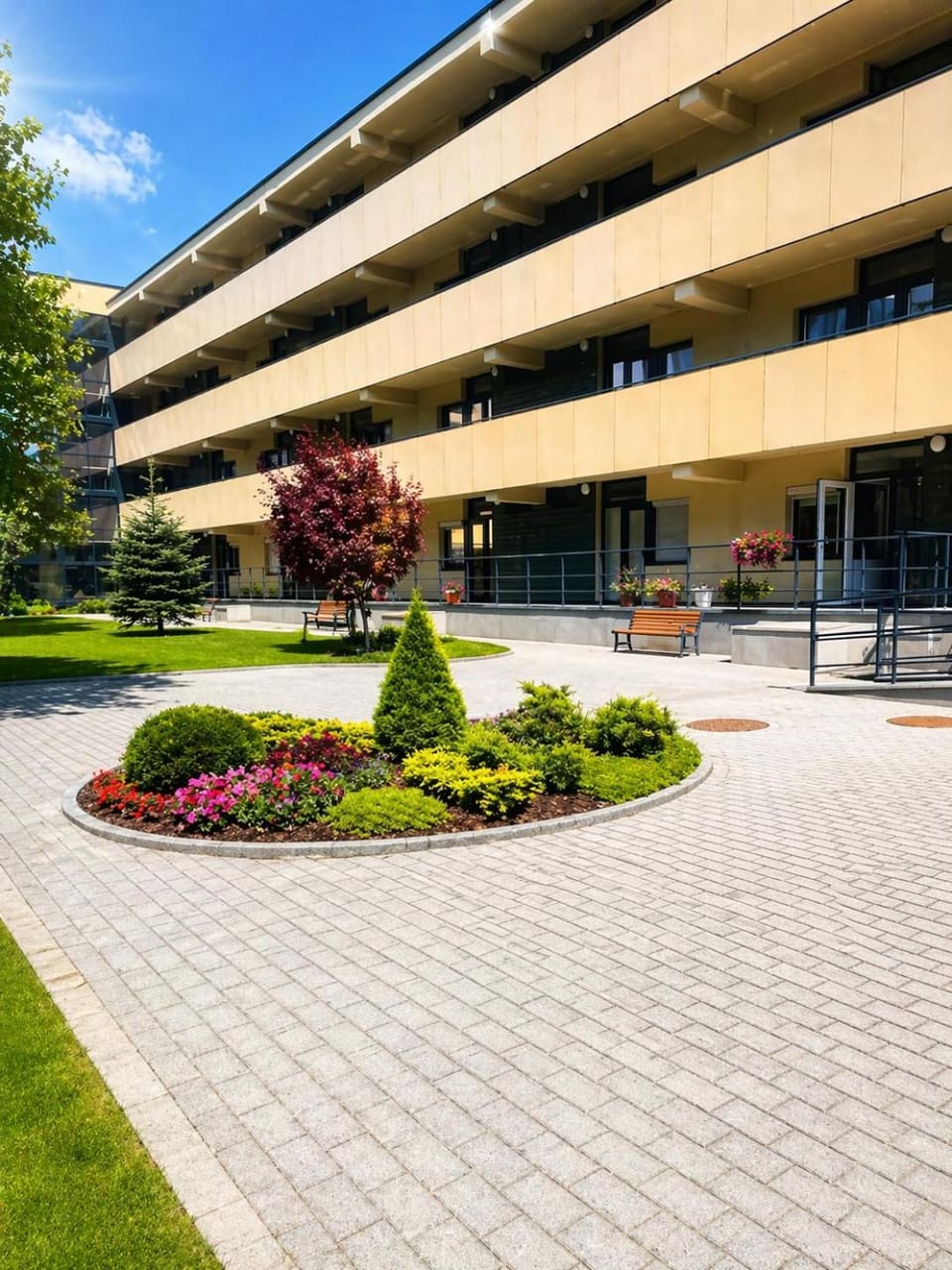 Property building, Spring, Day, Garden