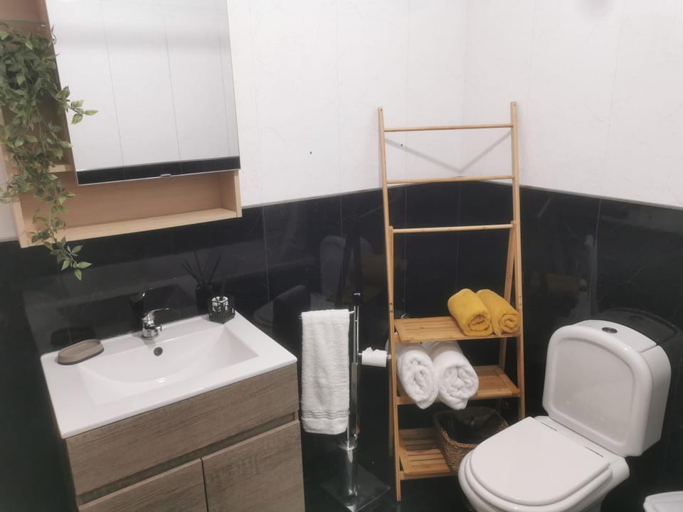Toilet, Bathroom, towels