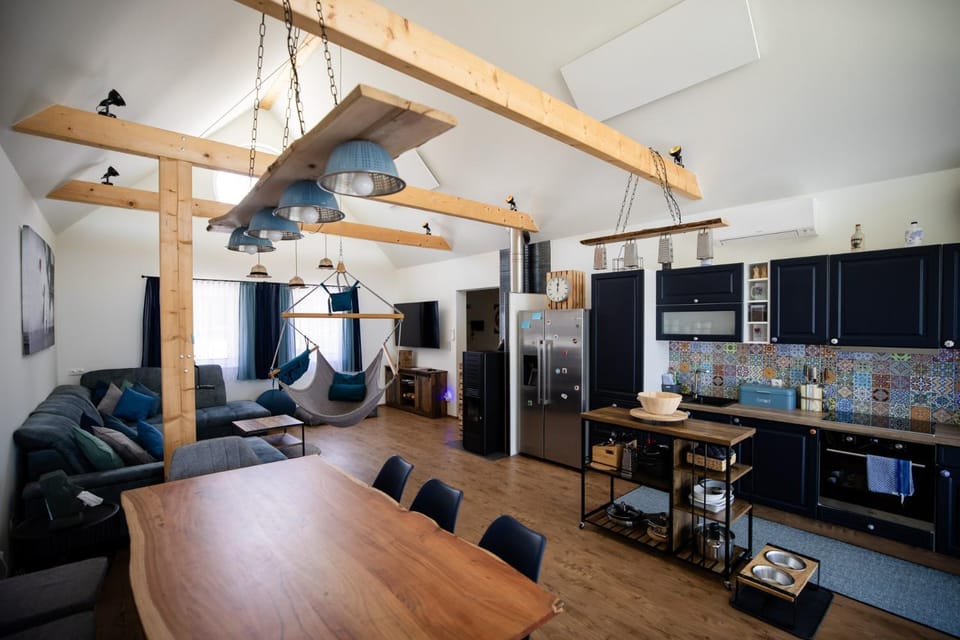 Kitchen or kitchenette, Living room, Dining area