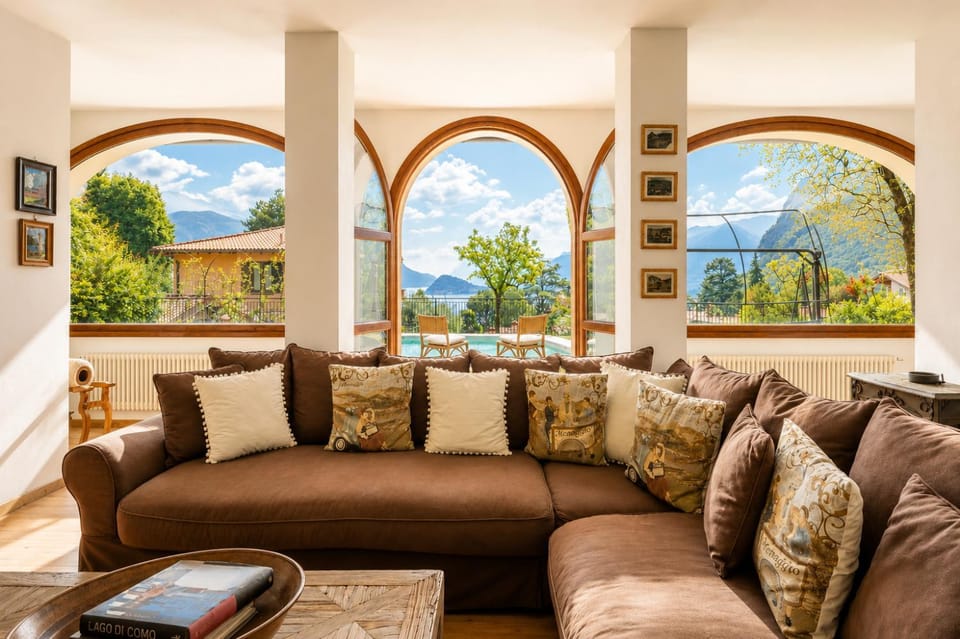 Natural landscape, Living room, Seating area, Mountain view