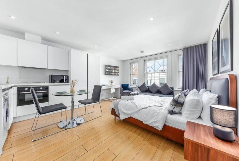 Bed, TV and multimedia, Kitchen or kitchenette, Living room, Photo of the whole room, Seating area, Dining area, Bedroom, oven, stove, toaster