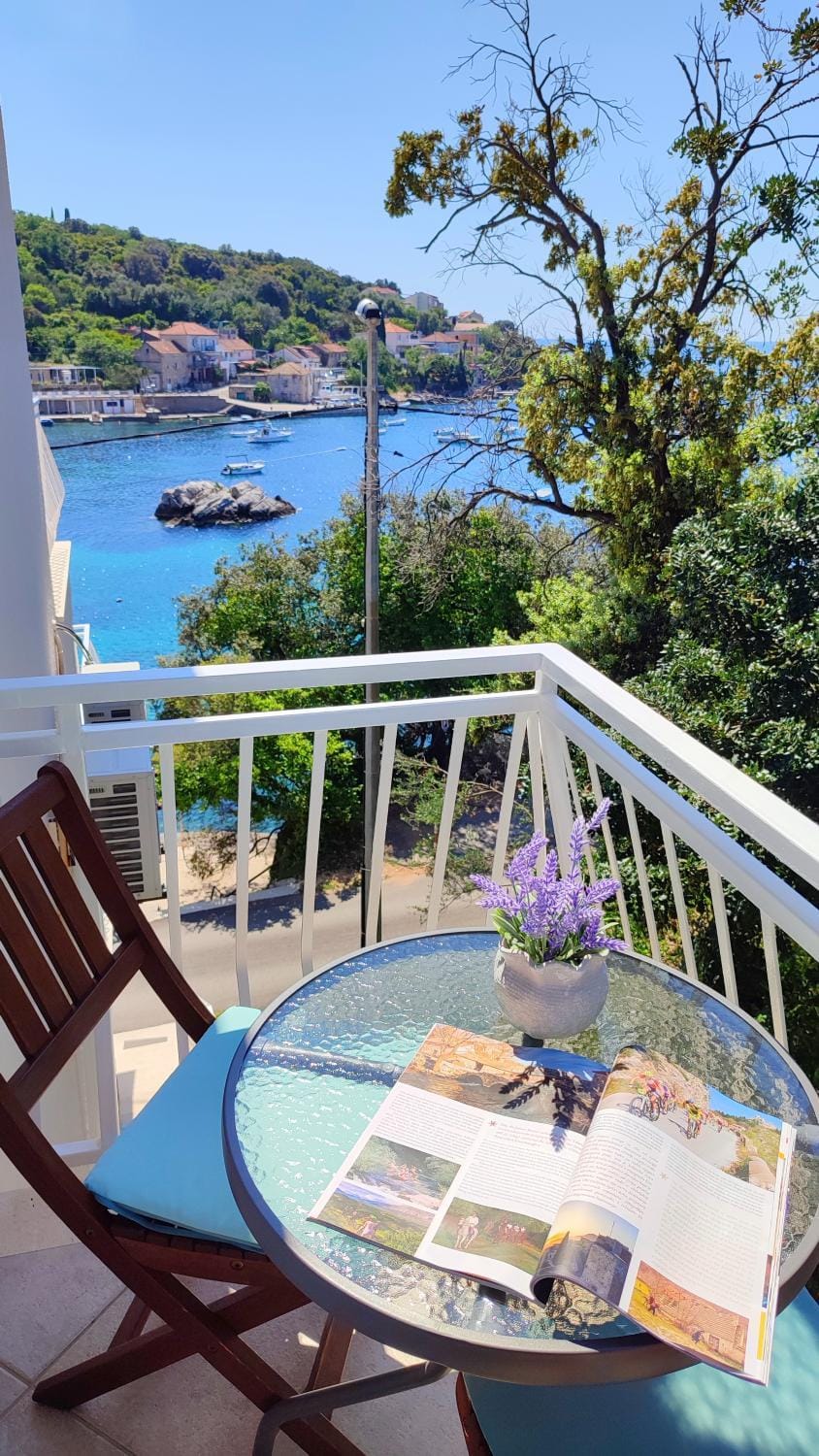 Natural landscape, View (from property/room), Balcony/Terrace, Seating area, Sea view