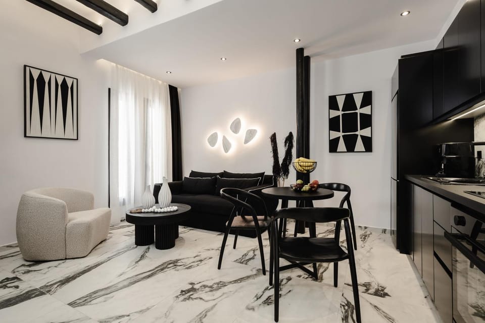Living room, kitchen