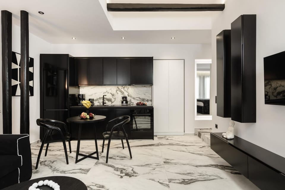 Living room, kitchen