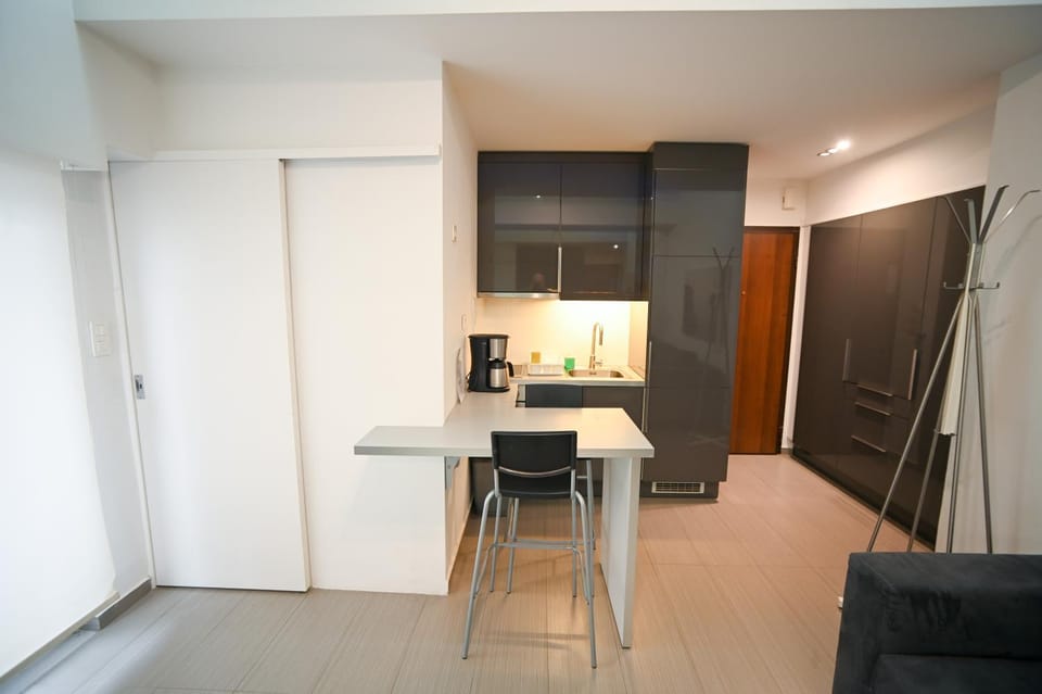 Kitchen or kitchenette, Dining area, microwave, wardrobe
