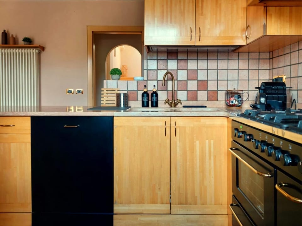 Coffee/tea facilities, Kitchen or kitchenette, dishwasher, oven, stove