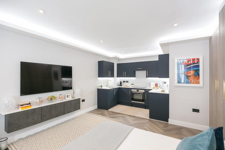 Bed, TV and multimedia, Kitchen or kitchenette, Bedroom, oven, pet friendly, stove, kitchen