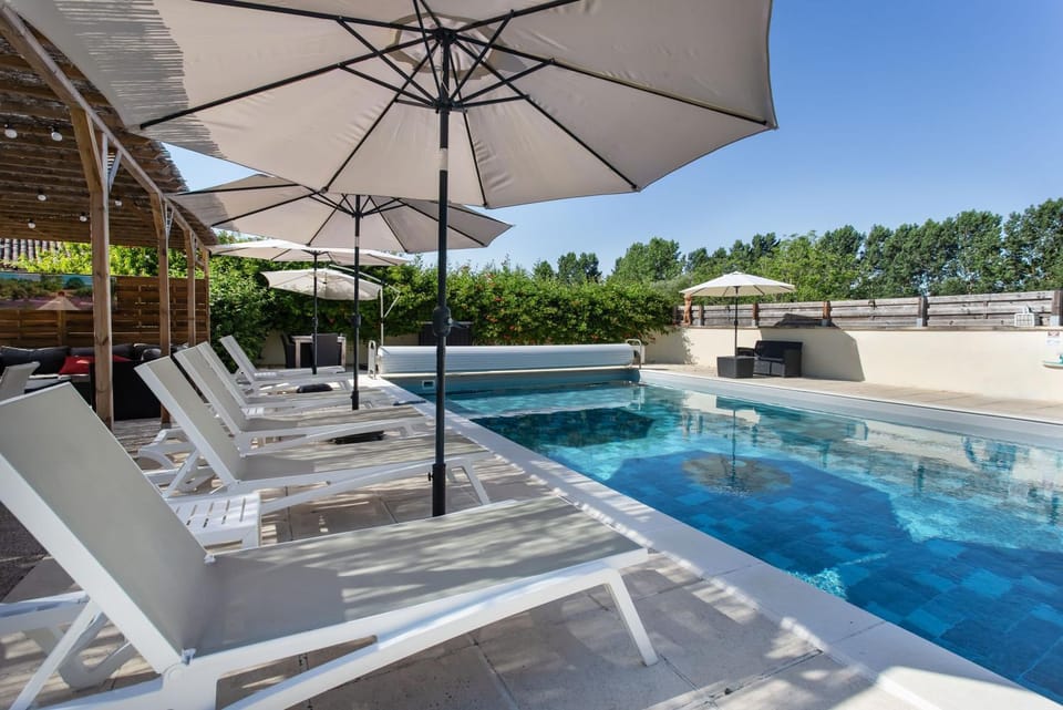 Property building, Living room, Swimming pool