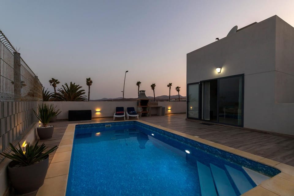Night, Pool view, Swimming pool