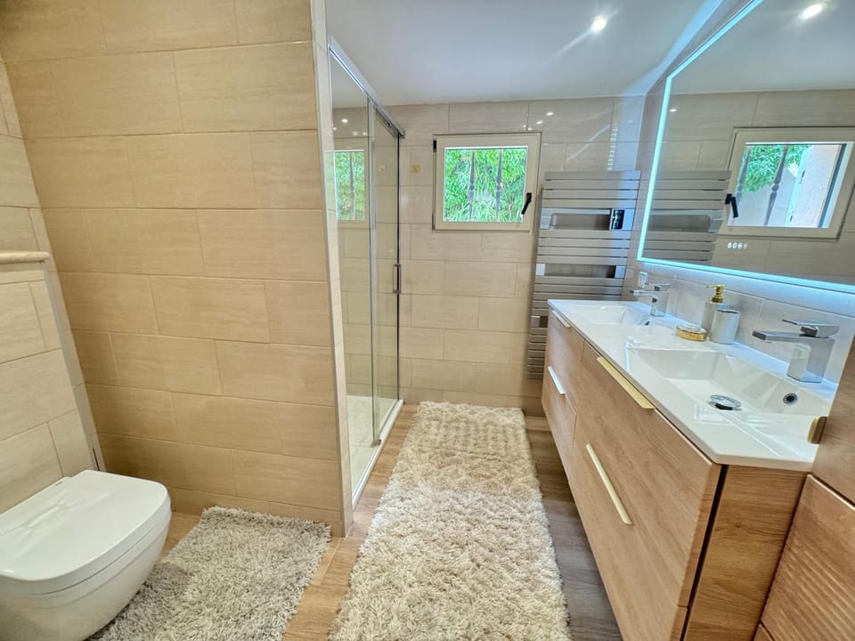 Shower, Toilet, Bathroom, towels