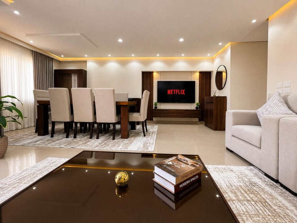 TV and multimedia, Living room, Seating area, Dining area