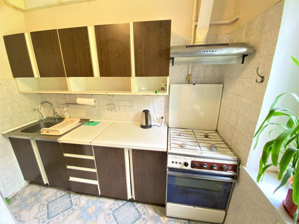 Kitchen or kitchenette, minibar, stove