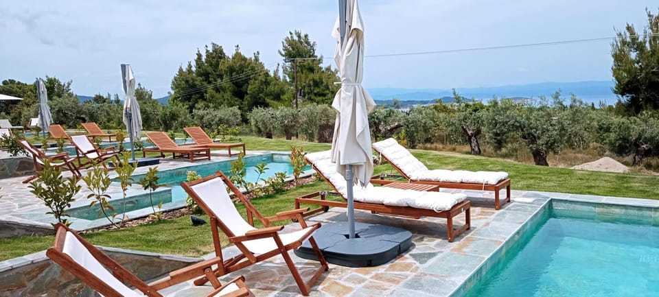 Patio, Natural landscape, Garden, Garden view, Pool view, Swimming pool, sunbed