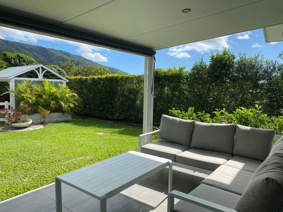 Patio, Garden, Seating area, Garden view, Mountain view