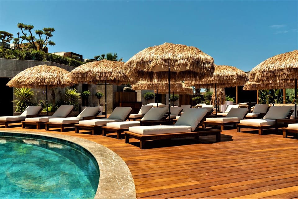 Natural landscape, Pool view, Swimming pool, sunbed