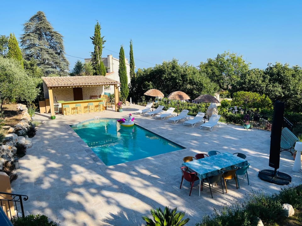 Patio, Pool view, Swimming pool, sunbed