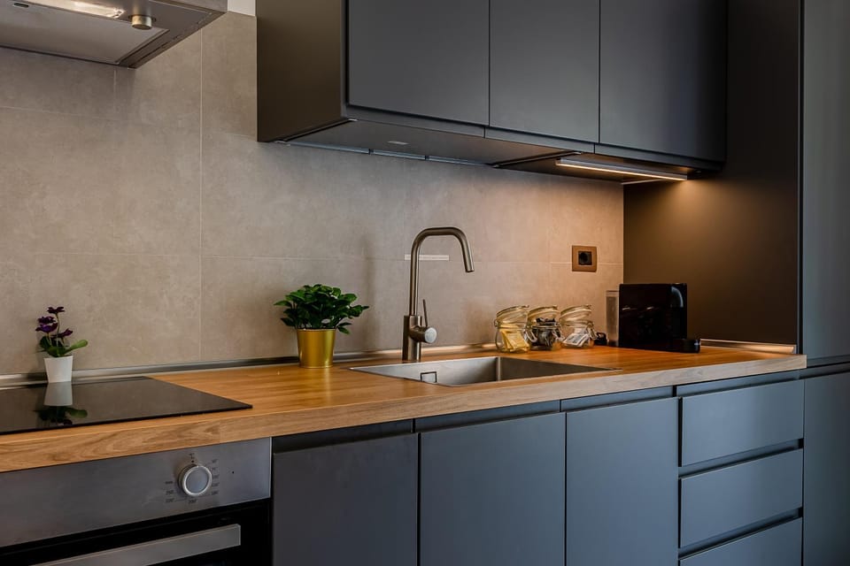 Kitchen or kitchenette, dishwasher