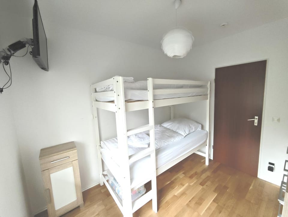 Bedroom, bunk bed, wardrobe