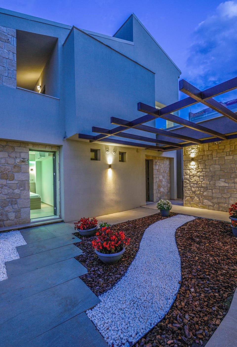 Property building, Patio, Night