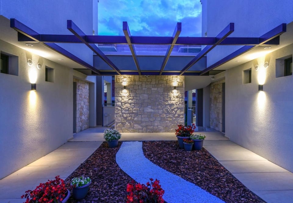 Property building, Patio, Night