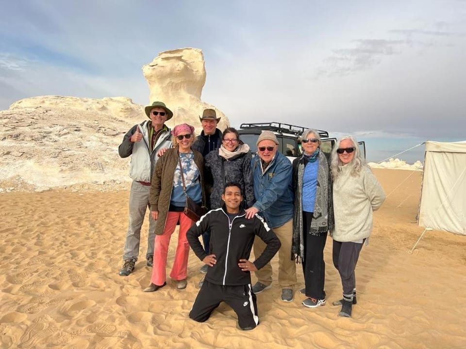 Egypt white and black desert with Camping Campground/ 
RV Resort in Egypt