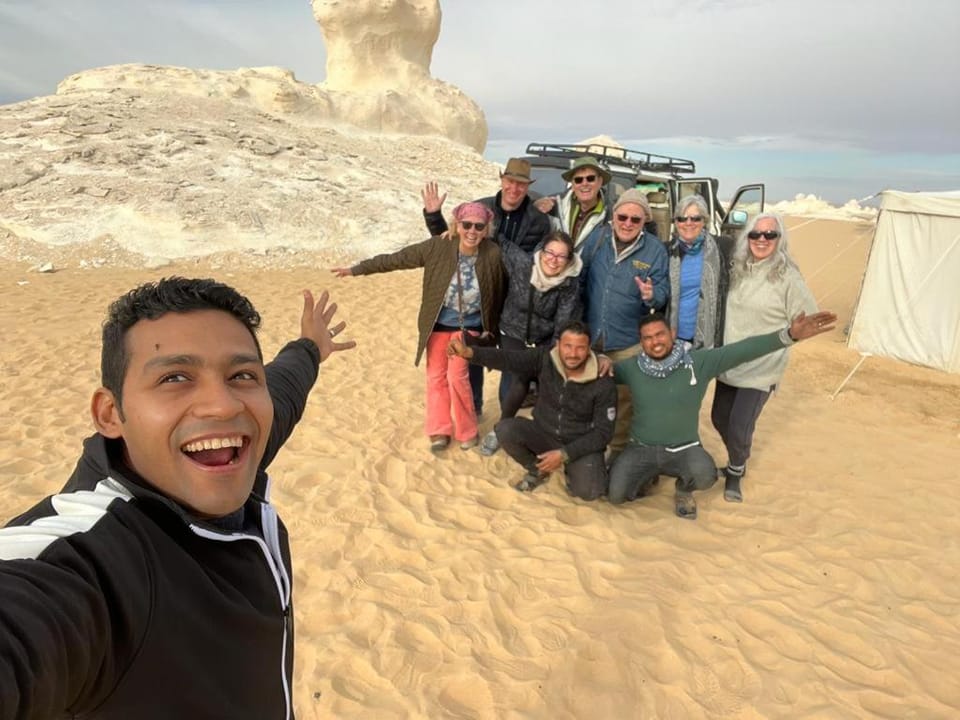 Egypt white and black desert with Camping Campground/ 
RV Resort in Egypt
