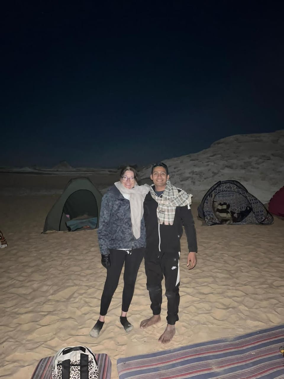 Egypt white and black desert with Camping Campground/ 
RV Resort in Egypt