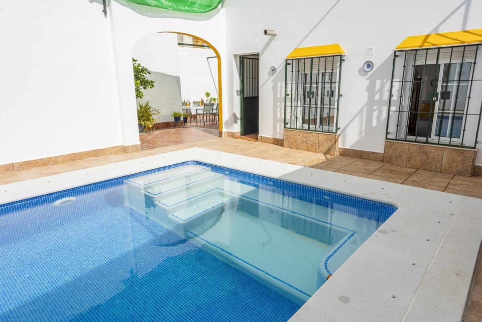 Property building, Patio, Pool view, Swimming pool