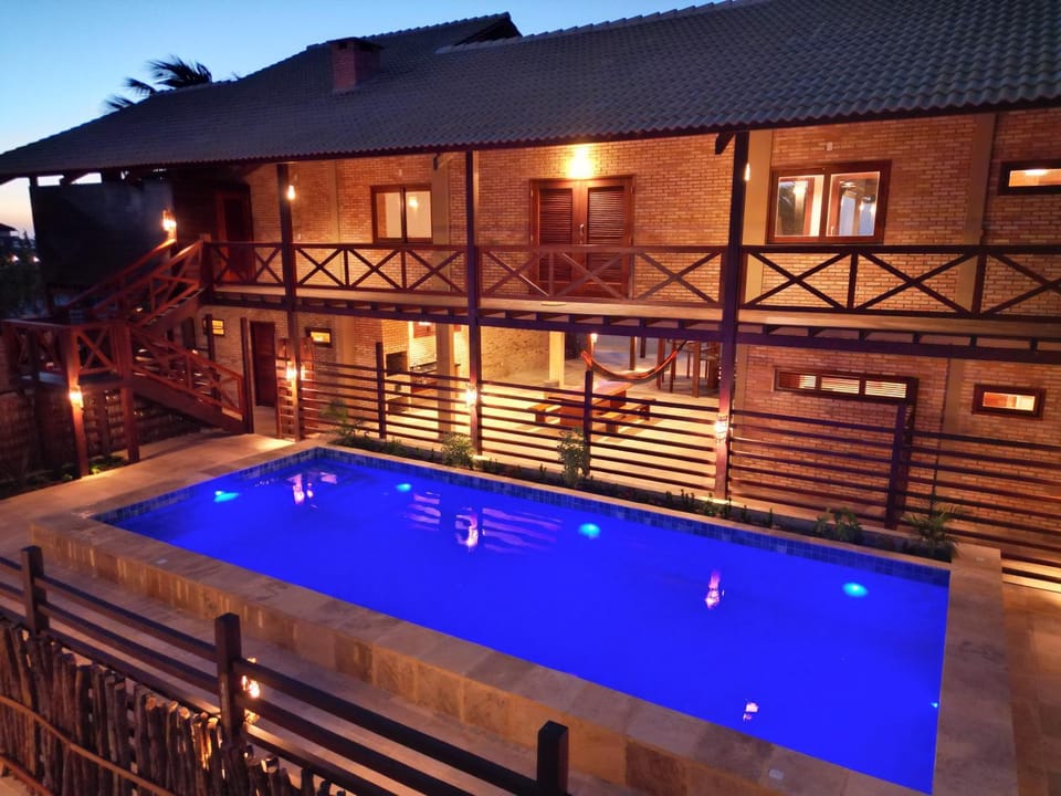 Night, Pool view, Swimming pool