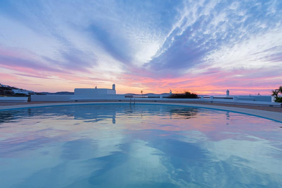 Pool view, Swimming pool, Sunset