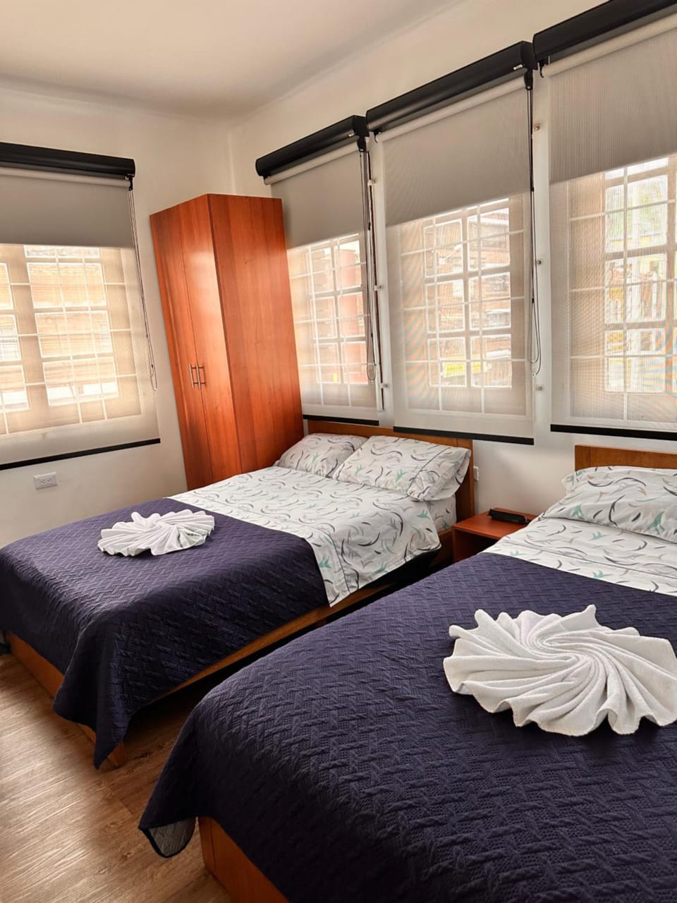 Bed, Bedroom, towels, wardrobe
