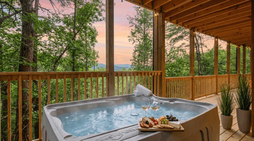 Luxe Mountain Pool Escape by Ghosal Luxury Lodging Chalet in Gatlinburg