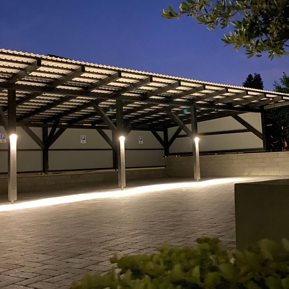 Night, Inner courtyard view, Parking