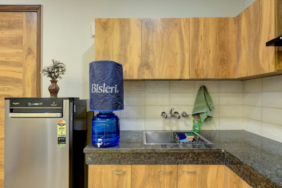 Kitchen or kitchenette, microwave