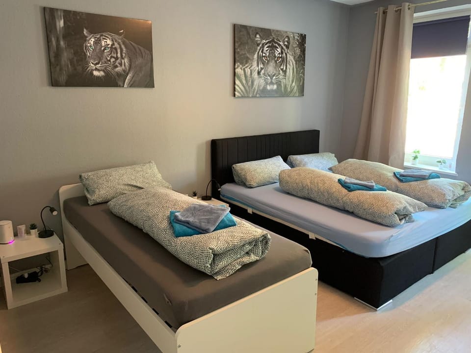 Bed, Photo of the whole room, Bedroom, towels