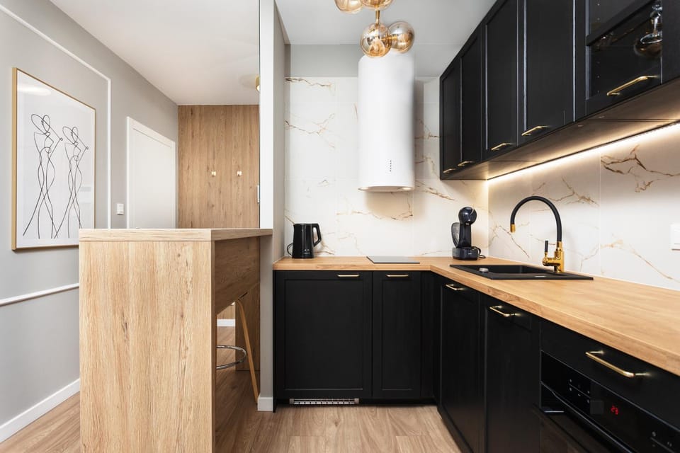 Kitchen or kitchenette, dishwasher, stove